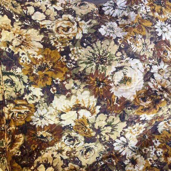 Vintage Slip Mattress Sofa Furniture Cover 60s 70s Floral Yellow 32.5”x60”x9” - Picture 1 of 9